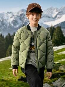 Balabala BalaOne Kids' Lightweight Down Jacket 2025 Winter, Cozy Inner Layer For Boys & Girls - Olive Green - View 1
