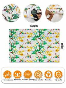 1 rouleau de film de confidentialité pour fenêtre arc-en-ciel, film de verre 3D à motif floral et colibri, autocollant décoratif pour fenêtre en vinyle, décalcomanie statique pour fenêtre, film pour fenêtre amovible sans adhésif, film de confidentialité pour salle de bain, autocollant occultant pour fenêtre, convient pour une utilisation domestique. Film de verre coloré statique pour isolation thermique des fenêtres, décalcomanie arc-en-ciel pour fenêtre, sans dommage pour les locataires