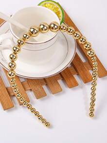 1pc Gold/Silver Small Ball Headband, Fashionable, Elegant, Versatile Hair Accessory For Casual, Work, Party, Holiday, Gift ,Hair Hair Hoop