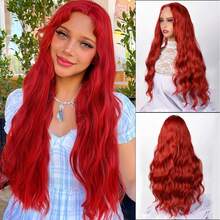 Synthetic Long Red Wavy Wig 30 Inch Center-Parted Curly Hair Stylish And Natural Heat-Resistant Fiber Suitable For Daily Wear - Multicolor - View 2
