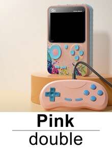 1pc Handheld Game Console Mini Nostalgic Old-Fashioned Rechargeable Cube With 500 Built-In Classic Games Adult Teenager Dormitory Leisure Decompression Toys 3-Inch Color Screen Support Connection To TV Double-Player Retro Colorful Color Matching Birthday Holiday Gift For Men Husband And Boyfriend