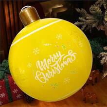 1 bola de Natal inflável, material de PVC com a bênção "Feliz Natal", adequada para decoração de festas de Natal e Ano Novo em ambientes internos e externos, sem necessidade de eletricidade - Multicolorido - Ver 16
