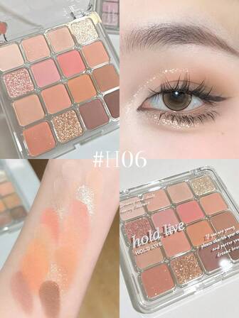  HOLD LIVE 16-Color Eyeshadow Palette, Matte & Shimmer Shades Including Peach, Melon, Blue, Blush