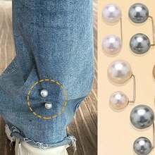 2pcs Pearl Denim Ankle Clips, Chest Modesty Shields, Non-Slip Shoe Clips, Pants Length Adjusters - Multicolor - View 7