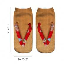 4 Pairs Funny Flip Flop Manicure Print Socks 3D Pattern Socks Sandal Printed Socks Low Cut Ankle Socks Running Yoga Socks