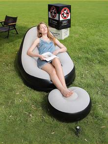 1 Stück tragbarer Relaxsessel, (1 Sofa + 1 Fußablage) wasserdichtes und auslaufsicheres Design - ideal für Garten, Strand, Reisen, Camping, Picknick, Musikfestival, praktisch für den Außenbereich (Pumpe nicht enthalten)