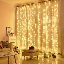 300/200/100 LED Bedroom Curtain Lights, USB Powered, Remote Control - 8 Lighting Modes For Festive And Daily Home Ambiance