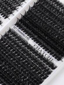 CMAYOME 624/640 Pcs D-Shaped Eyelash Cluster Set, Mixed Eyelash Kits, Naturally Fluffy, 10D + 20D + 30D + 40D + 50D + 60D + 80D + 100D Cluster-Shaped Eyelashes, Stand-Up Eyelash DIY Eyelash Wigs, Natural Effect Cluster-Shaped Eyelash Wigs