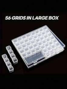 1 Or 2pcs DIY Diamond Painting Diamond Storage Box, Sorting Box, 28 Grids Or 56 Grids Available - Clear - View 10