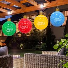 1 bola de Natal inflável, material de PVC com a bênção "Feliz Natal", adequada para decoração de festas de Natal e Ano Novo em ambientes internos e externos, sem necessidade de eletricidade - Multicolorido - Ver 8