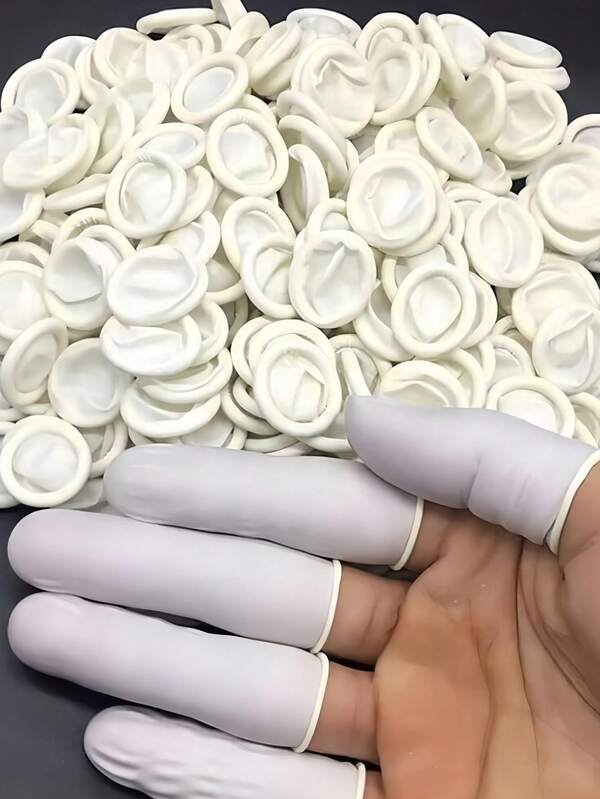 200pcs/100pcs/20pcs Per Pack, Latex Finger Cots For Nail Art, Disposable Rubber Finger Protectors, White, Nail Supplies, Nail Tools, Nail Art Tools, Back To School Season, Nails, Suitable For Press-On Nail Tools.