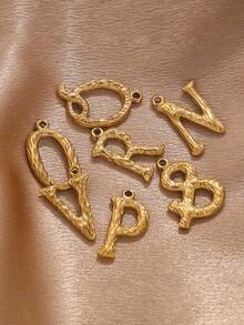 Portachiavi asimmetrico dorato con lettere dall'A alla Z, design semplice, texture, accessori per borse, alla moda e con texture, adatto come portachiavi per auto, portachiavi da donna, ciondolo per borse, accessori estetici per studenti e amanti del kawaii - zaini, portafogli, telefoni cellulari, borse regalo e uso scolastico quotidiano. Portachiavi per auto, regali per famiglia e amici, regali di compleanno, regali per insegnanti, regali di Ognissanti, regali di Pasqua