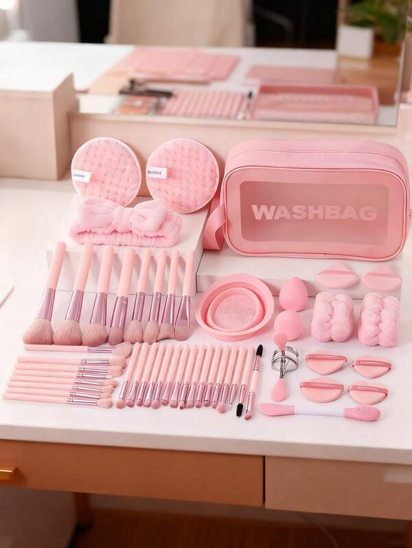 49pcs Makeup Tools Combination Set Of Makeup Brushes Eyeshadow Brush & Eyebrow Brush & Foundation Brush & Powder Makeup Brush & Blush Brush & Concealer Brush & Highlighter Brush Ultra-Soft Premium Synthetic Hair For Daily Makeup On Face