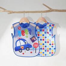 مجموعة من قطعتين من ملابس الأطفال الواقية من البقع والماء، ريشة تغذية قابلة لإعادة الاستخدام للأطفال الصغار