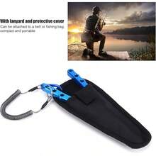 Pinzas de Alicates para Señuelos de Pesca, Equipo Multifunción para Quitar Ganchos de Aleación de Aluminio, Anillo Abierto, Quitar Ganchos Y Línea Trenzada de Corte(Gris) - Azul - Ver 3