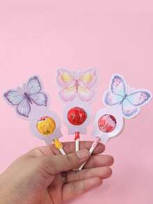 24 pièces Cartes de support de décoration de sucette style papillon rose violet, Papier de sucette, Étiquettes de cadeaux de fête d'anniversaire ou baby shower thème papillon, Sacs d'emballage de sucette cadeau de remerciement, Étiquettes de bonbons, Fournitures de décoration de fête d'anniversaire thème papillon, Faveurs de fête d'anniversaire joyeux, Cadeaux d'anniversaire thème papillon, Fournitures de fête thème papillon