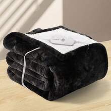 Electric Heated Blanket Throw Twin Size Faux Fur Sherpa Plush Soft Cozy Electric Throw Blanket Fast Heating With 5 Heat Settings And Auto Shut Off Timer 3H/10H Machine Washable Warm Fluffy Thick Thermal Blanket For Couch Bed Sofa Home