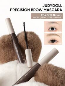 JUDYDOLL PRECISION BROW MASCARA, Lightweight Tinted Brow Gel, Natural Looking, Long-Lasting, Waterproof, Smudge-Proof, Buildable Coverage, Fluffy Applicator Brush For Defined Brows - P04 Soft Brown - View 1