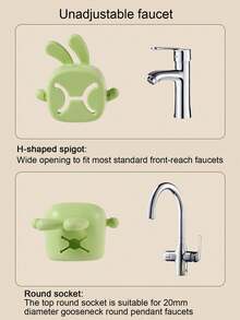 Extensor de grifo de PP con diseño de dibujos animados, duradero y a prueba de salpicaduras, con control de flujo de agua suave, fácil de instalar, extensión universal para lavabo, conejo de dibujos animados, extensión de grifo de silicona a prueba de salpicaduras, guía de lavabo, extensor de grifo, extensor de manija de lavabo