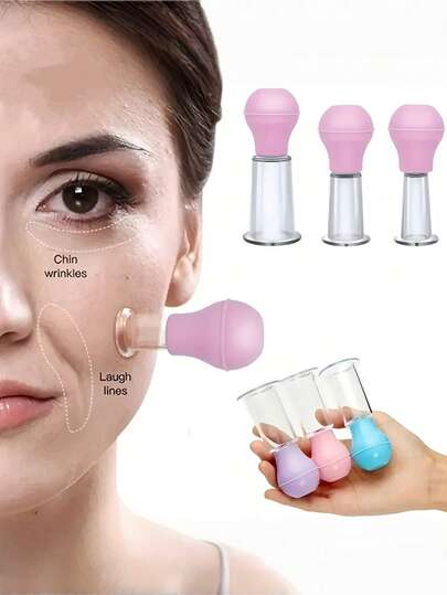 4/1pc Vacuum Suction Massage Cupping - Non-Electric Muscle Joint Facial Lifting Device, Thickened Ball Head Applicable For Face, Neck, Chin - Detachable Portable Design, No Power Supply Needed - Multiple Colors, Essential For Home, Gym, Travel - Easy To Operate, Portable, Multifunctional