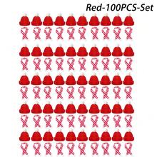 Mini sombrero de Navidad, Mini bufanda, Color rojo y verde, sombrero colgante para dedo, botella de piruleta, decoración para fiesta de Navidad DIY - Mezcla 80 piezas - Ver 12