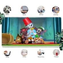 1pc Large Mouse Pad With  Cartoon Pups Design - Non-Slip Rubber Base, Washable Desk Mat For Office, Gaming, Kids' Room Decor - Vibrant Animated Computer Accessory, Large Mouse Pads For Desk, Kids' Room Accessory, Playful Cartoon Design, Functional Artwork