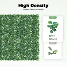 OUKANING 12PC X 60x40cm Large Artificial Boxwood Topiary Mat Garden Panel Screening Hedge Plant Artificial Boxwood Mat Privacy Hedge Screen For Garden, Home, Outdoor, Indoor, Fence, Backyard And Décor Photo Backdrop - Green - View 3