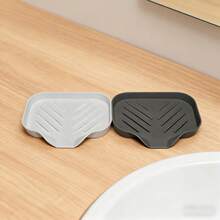Silicone Soap Dish With Drainage Function, Anti-Slip Rectangular Soap Holder Tray For Bathroom And Washbasin, Travel Portable Soap Box With Anti-Slip Bottom Design, Simple Design, Easy To Match, Suitable For Most Decoration Styles