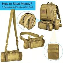 Backpack 60L Large Assault Pack Detachable Molle Bag Man Backpacks HkingTraveling Bags Survival Outdoor Pack Molle Pack For Trekking Hunting Bag