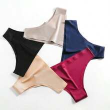 Kit 7 Calcinha Tanga Sem Costura Corte Laser Lingerie Feminina - Cores Variadas - Multicolorido - Visão 3