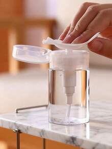 150ml/200ml/300ml Botella dispensadora de arte de uñas, Recipiente de almacenamiento de líquido limpiador y removedor de esmalte de uñas con alcohol, Botella vacía de gran capacidad para desmaquillante, Botella de bomba transparente, Reutilizable, Removedor de esmalte de uñas, Dispensador de bomba, Recipiente de acetona cosmética vacío, Botella de viaje, Artículo esencial para dormitorio y baño