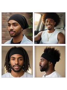 4pcs Dreads Cap, Loc Sock, Dreadlock Caps For Men, Soft And Comfortable, Tube Dreadlock Cap Elastic For Men & Women, Black