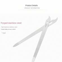 3 peças de lixa de unha de aço inoxidável, bloco de polimento de unha de dupla face, ferramenta de cuidado de unhas com ponta curva para uso doméstico e de salão