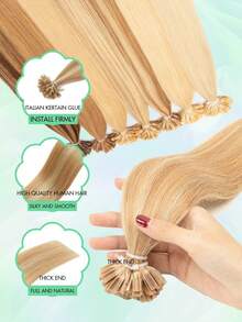 VADES 50 Strands U Tip Hair Extensions Nail Tip Human Hair Extensions Straight Human Hair 01Jet Black 1BNatural Black 02Brown 04Brown P4-27Piano ColorP27-613 12inch 16inch 20inch Utip Keratin Hot Fusion Extensions Invisible Nail U Tip Human Hair Extensions For Halloween Used Cosplay And Women High Quality Natural Look for Hair Adds Volume and Length - P27-613 - Übersicht 6