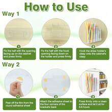 Soporte de paja acrílico para puerta de gabinete con cepillo para polvo de pajita ganchos adhesivos y adhesivos pajitas de vaso reutilizables organizador de almacenamiento dispensador de pajitas - Por supuesto - Ver 7