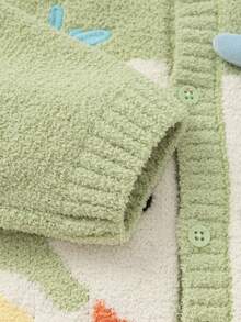 Balabala Áo len cardigan BalaOne Baby 2025 mùa đông, dễ thương và ấm áp cho trẻ em - tông màu xanh lá cây - Xem 6