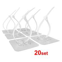 20 abraçadeiras de fixação sem furadeira, suporte de fixação transparente + abraçadeira ajustável, pode consertar móveis inclinados, cabos, abraçadeiras de armazenamento de cozinha