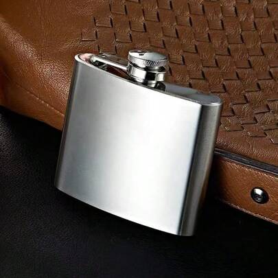 1 Stück Edelstahl Flachmann, minimalistisch & langanhaltend, für Zuhause, Outdoor, Reisen