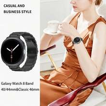 GOLDTOLUCK Stainless Steel Band Compatible With Watch 8 6 5 4 Classic FE Pro 40mm 44mm 46mm 43mm 47mm 45mm 42mm 20mm Men Women Milanese Metal Elegant Casual - 銀色 - 查看 7