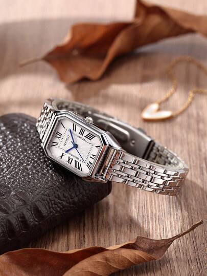 1pc Vintage Roman Numeral Quartz Watch, Business Wear view 5