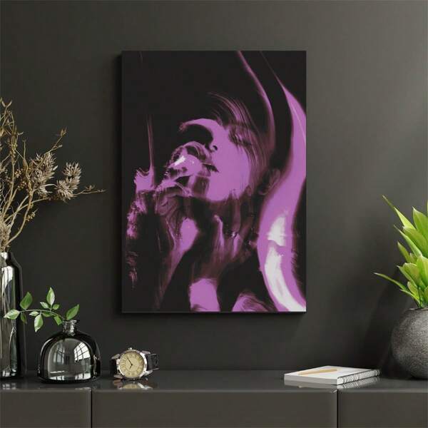 1 قطعة لوحة جدارية بنفسجية جمالية بدون إطار - تنزيل رقمي، طباعة فنية أنثوية، فن حائط حديث، ملصق فني، ديكور جداري