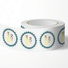 500pcs Gold Foil Transparent "Thank You" English Stickers, 1 Inch Round Adhesive Tape, Suitable For Daily And Holiday Party, Envelopes, Cards, Bouquets, Gift Packaging, Scrapbooking DIY Decoration, PVC Non-Adhesive Sealing Stickers - Multicolor - View 4