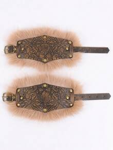 1 Pair Wrist Guards Keland Medieval Viking Leather Bracers Wrist Cuffs Arm Guards Wristband LARP Hallween Cosplay Accessories