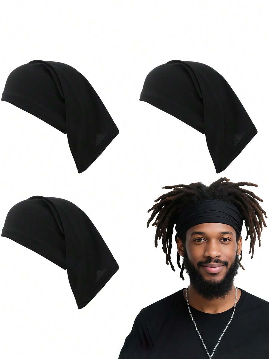 4pcs Dreads Cap, Loc Sock, Dreadlock Caps For Men, Soft And Comfortable, Tube Dreadlock Cap Elastic For Men & Women, Black