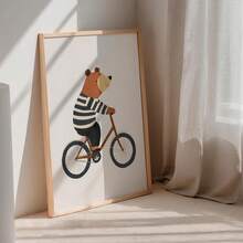 1件装裱/帆布墙画，男孩卧室装饰，画廊风格墙面装饰套装，游戏室装饰，男孩婴儿房装饰，洗礼礼物，熊主题墙面装饰，装裱墙画，装裱墙面装饰，房间装饰，家居装饰，墙面装饰，儿童房艺术品 - 彩色 - 查看 4