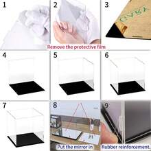 亚克力展示盒/收纳盒/防尘展示柜/礼品展示柜/收藏柜（高清加厚亚克力模块+镜面底座，需自行组装，请观看组装视频，易于组装），适用于展示雕像/产品展示/模型展示/积木娃娃展示/包包收纳/娃娃收藏/收藏展示，多种尺寸可选。