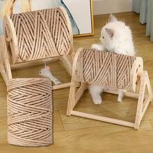 1 قطعة حبل قطط من الألياف الخشنة قابل لإعادة الاستخدام - تصميم أنيق للأريكة، حبل ألياف خشنة أكثر من 200 سم طولاً، تمرين ومرحلة استرخاء متعددة الطبقات، مادة ألياف خشنة قوية - هدية مثالية للحيوانات الأليفة.