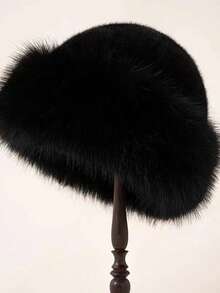 1 pièce Cadeau de Noël, Style d'hiver à la mode pour femmes, Fausse fourrure épaisse & chaude, Mode minimaliste, Chapeau mongol en fausse fourrure style extérieur unisexe - Multicolore - Voir 16