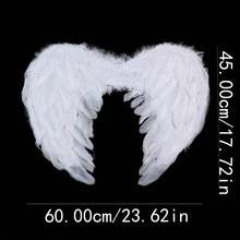 1pc Small Size Angel Natural Feather Wings, Unique Costume Accessory For Photo Props, Suitable For Holiday Dress Up