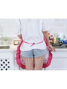 Avental de Renda Rosa de Camada Única, Avental com Laço no Pescoço e Cintura em Estilo Coreano Fofo para Cozinha, Casa, Escritório, Primavera/Verão